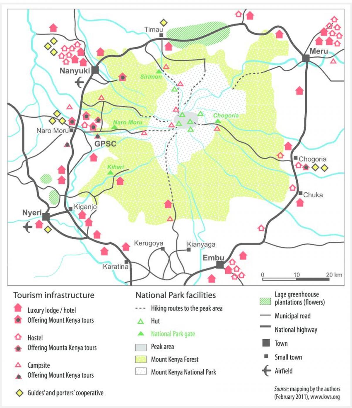 மவுண்ட் கென்யா ஆப்பிரிக்கா வரைபடம்