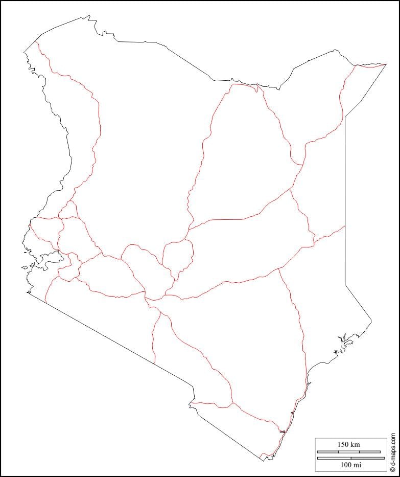 கென்யா வெற்று வரைபடம்
