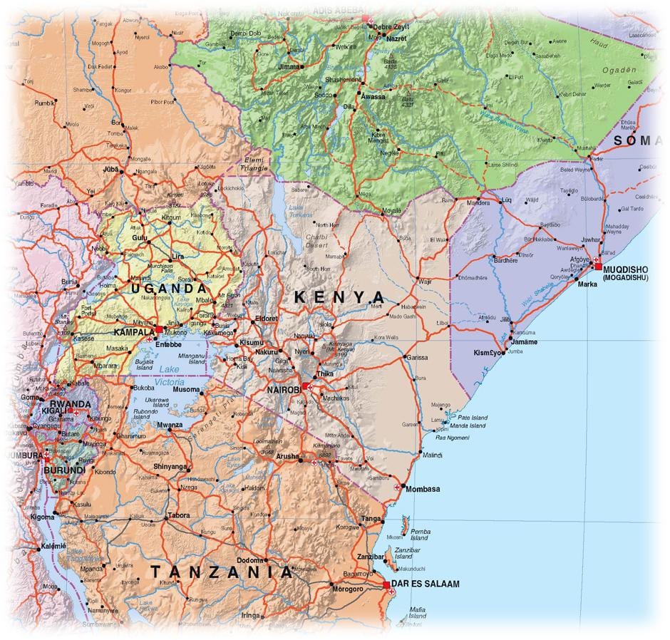 வரைபடம் கென்யா highlands
