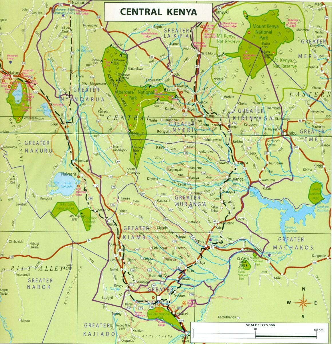 வரைபடம் மத்திய கென்யா