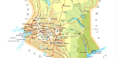 கென்யா உடல் அம்சங்கள் வரைபடம்
