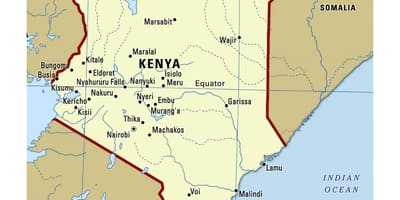 பூமத்திய ரேகை உள்ள கென்யா வரைபடம்