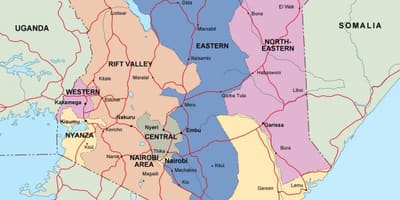 வரைபடம் கென்யா காட்டும் ஆறுகள்